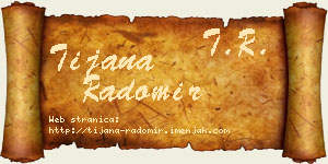 Tijana Radomir vizit kartica